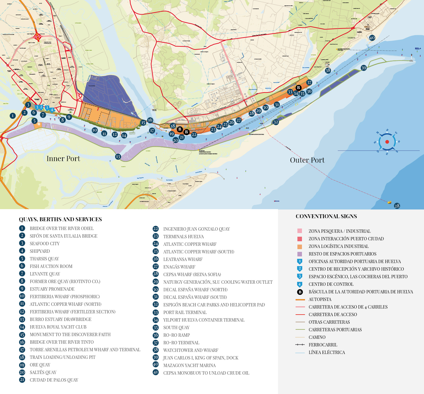 Quays, Berths and Services Map