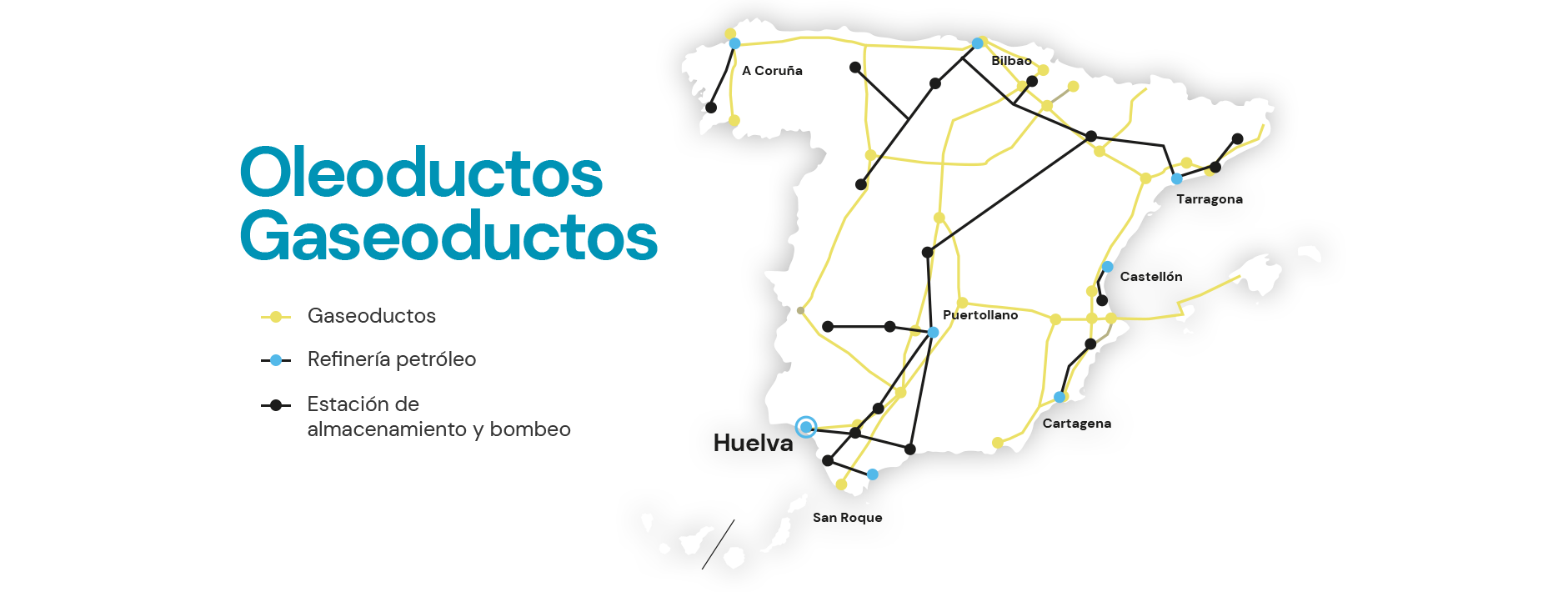Mapa de oleoductos y gaseoductos